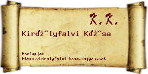 Királyfalvi Kósa névjegykártya